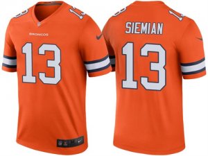 Denver Broncos #13 Trevor Siemian Orange Color Rush Legend Jersey