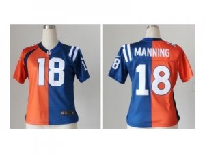 Nike women denver broncos #18 manning blue-orange[Elite split]