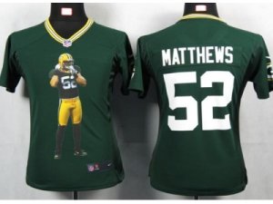 Nike Women green bay packers #52 matthews green Portrait Fashion Game Jerseys