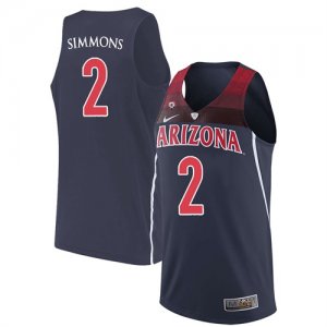 Arizona Wildcats 2 Kobi Simmons Navy College Basketball Jersey