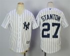 Yankees #27 Giancarlo Stanton White Youth Cool Base Jersey