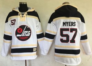 Mens Winnipeg Jets #57 Tyler Myers White Sawyer Hooded Sweatshirt Stitched NHL Jersey