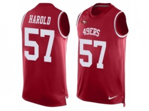 Mens Nike San Francisco 49ers #57 Eli Harold Limited Red Player Name & Number Tank Top NFL Jersey