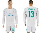 2017-18 Real Madrid 13 K.CASILLA Home Long Sleeve Soccer Jersey
