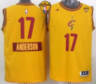 NBA Cleveland Cavaliers #17 Anderson Varejao Yellow 2014-15 Christmas Day The Finals Patch Stitched Jerseys