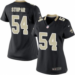 Women\'s Nike New Orleans Saints #54 Nate Stupar Limited Black Team Color NFL Jersey