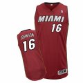 Mens Adidas Miami Heat #16 James Johnson Authentic Red Alternate NBA Jersey