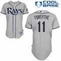 Mens Majestic Tampa Bay Rays #11 Logan Forsythe Authentic Grey Road Cool Base MLB Jersey