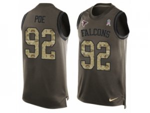 Mens Nike Atlanta Falcons #92 Dontari Poe Limited Green Salute to Service Tank Top NFL Jersey