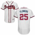 Men's Majestic Atlanta Braves #25 Tyler Flowers White Flexbase Authentic Collection MLB Jersey