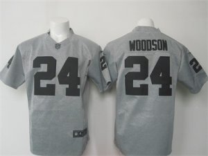 Nike Oakland Raiders #24 Charles Woodson Gray Gridiron jerseys(Limited)