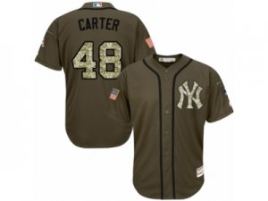 Mens Majestic New York Yankees #48 Chris Carter Replica Green Salute to Service MLB Jersey