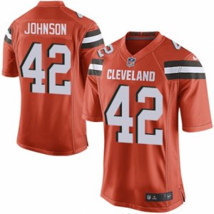 Mens Nike Cleveland Browns #42 Malcolm Johnson Game Orange Alternate NFL Jersey