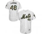 Men's Majestic New York Mets #48 Jacob deGrom Authentic White 2016 Memorial Day Fashion Flex Base MLB Jersey