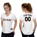 Womens Majestic Miami Marlins Customized Replica White Home Cool Base MLB Jersey