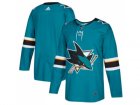 Men Adidas San Jose Sharks Blank Teal Home Authentic Stitched Custom Jersey