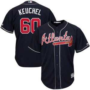 Braves #60 Dallas Keuchel Navy Cool Base Jersey