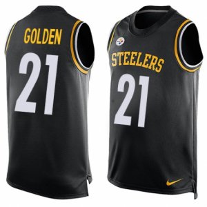 Mens Nike Pittsburgh Steelers #21 Robert Golden Limited Black Player Name & Number Tank Top NFL Jersey