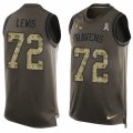 Mens Nike Baltimore Ravens #72 Alex Lewis Limited Green Salute to Service Tank Top NFL Jersey