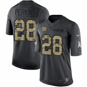 Mens Nike New York Giants #28 Paul Perkins Limited Black 2016 Salute to Service NFL Jersey