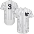 Men's Majestic New York Yankees #3 Babe Ruth White Navy Flexbase Authentic Collection MLB Jersey