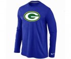 Nike Green Bay Packers Logo Long Sleeve T-Shirt BLUE