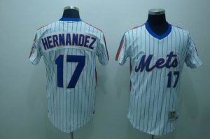 mlb new york mets #17 hernandez m&n white(blue strip)