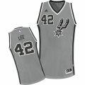 Youth Adidas San Antonio Spurs #42 David Lee Swingman Silver Grey Alternate NBA Jersey