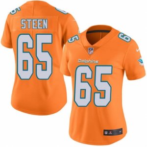 Women\'s Nike Miami Dolphins #65 Anthony Steen Limited Orange Rush NFL Jersey