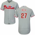 Men's Majestic Philadelphia Phillies #27 Aaron Nola Grey Flexbase Authentic Collection MLB Jersey