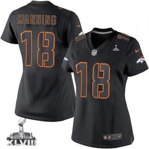 2014 super bowl xlvii nike women nfl jerseys denver broncos #18 manning black[nike impact limited]