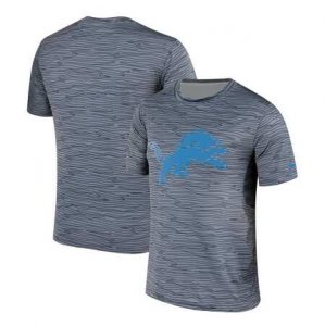 Men\'s Detroit Lions Nike Gray Black Striped Logo Performance T-Shirt