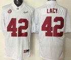 Alabama Crimson Tide #42 Eddie Lacy White SEC Patch Stitched NCAA Jersey