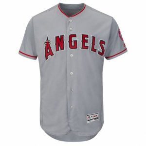 Men\'s Los Angeles Angels of Anaheim Majestic Road Blank Gray Flex Base Authentic Collection Team Jersey