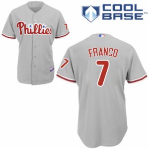 Men\'s Majestic Philadelphia Phillies #7 Maikel Franco Authentic Grey Road Cool Base MLB Jersey