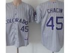 MLB Colorade Rockies #45 Chacin Grey Jerseys