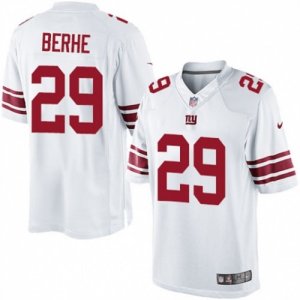 Mens Nike New York Giants #29 Nat Berhe Limited White NFL Jersey