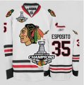 nhl jerseys chicago blackhawks #35 esposito white[2013 Stanley cup champions]