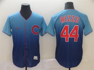 Cubs #44 Anthony Rizzo Blue Drift Fashion Jersey