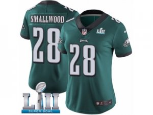 Women Nike Philadelphia Eagles #28 Wendell Smallwood Midnight Green Team Color Vapor Untouchable Limited Player Super Bowl LII NFL Jersey