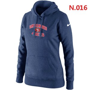 Women NEW San Francisco 49ers Heart & Soul Pullover Hoodie Blue