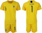 France 1 LLORIS Yellow 2018 FIFA World Cup Goalkeeper Soccer Jersey