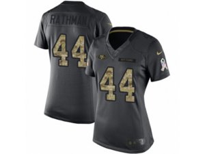 Women Nike San Francisco 49ers #44 Tom Rathman Limited Black 2016 Salute to Service NFL Jersey