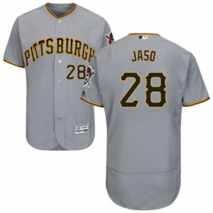 Men\'s Majestic Pittsburgh Pirates #28 John Jaso Grey Flexbase Authentic Collection MLB Jersey