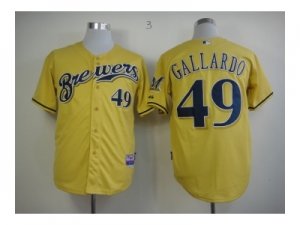 mlb jerseys milwaukee brewers #49 gallardo yellow[2013 new]