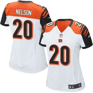 Women Nike Cincinnati Bengals #20 Reggie Nelson white jerseys