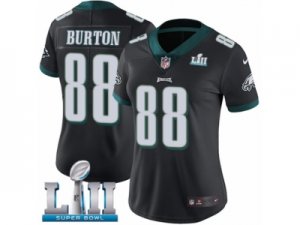 Women Nike Philadelphia Eagles #88 Trey Burton Black Alternate Vapor Untouchable Limited Player Super Bowl LII NFL Jersey