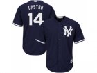 Mens Majestic New York Yankees #14 Starlin Castro Replica Navy Blue Alternate MLB Jersey