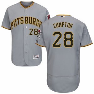 Men\'s Majestic Pittsburgh Pirates #28 Brandon Cumpton Grey Flexbase Authentic Collection MLB Jersey