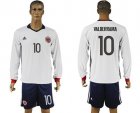 Colombia #10 Valderrama Away Long Sleeves Soccer Country Jersey